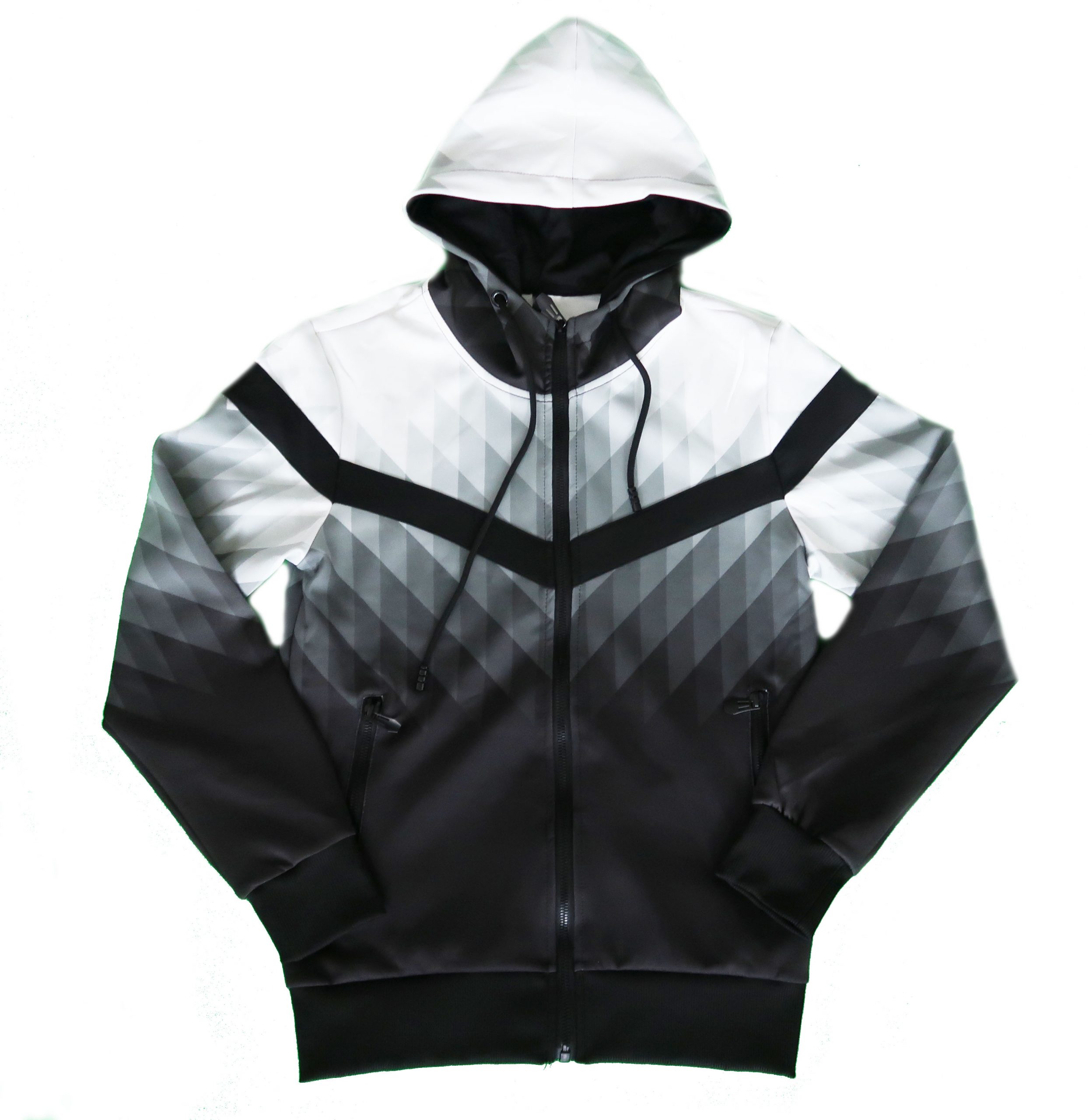 grey white and black tracksuit